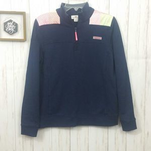 Vineyard Vines Whale Shep Quarter Zip Shirt Size Small